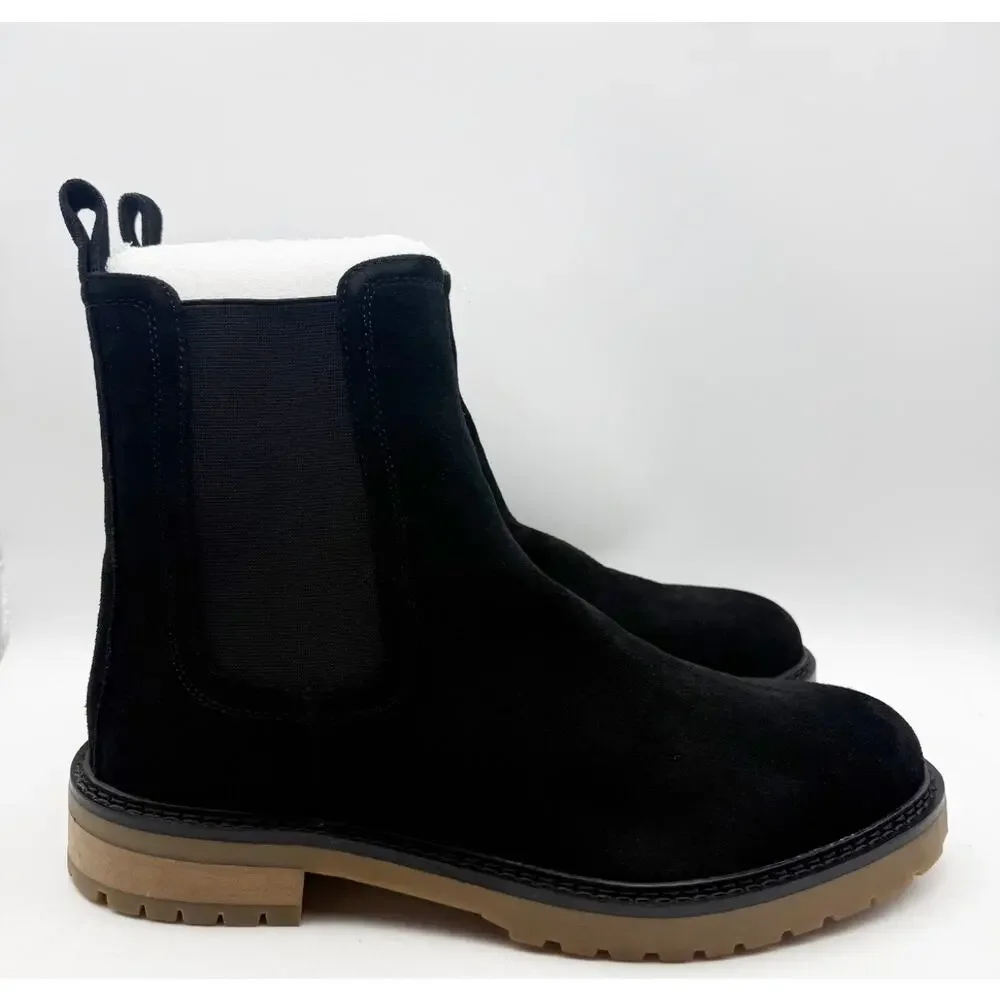 Saint Morta Men's Chunky Chelsea Boots Size 12 EU 46 Black Suede Gum NIB